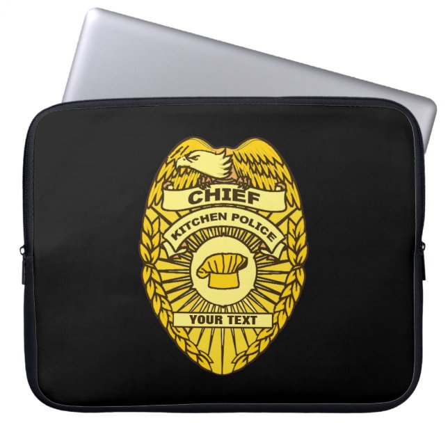 Funda Para Portátil Insignia Del Jefe De La Policía De Cocina (Frente)