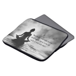 Funda Para Portátil Instructor de Meditación de Yoga Pintura de Tinta 