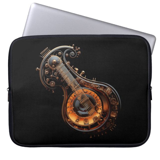 Funda Para Portátil Instrumento musical Steampunk (Frente)