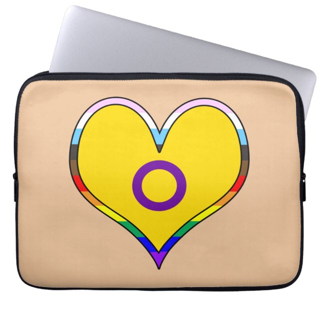 Funda para portátil Intersex Pride Heart (Frente)