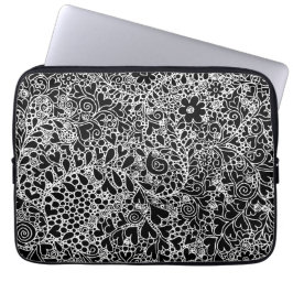 Funda Para Portátil Intricate Hand-Drawn Floral Lace Pattern 
