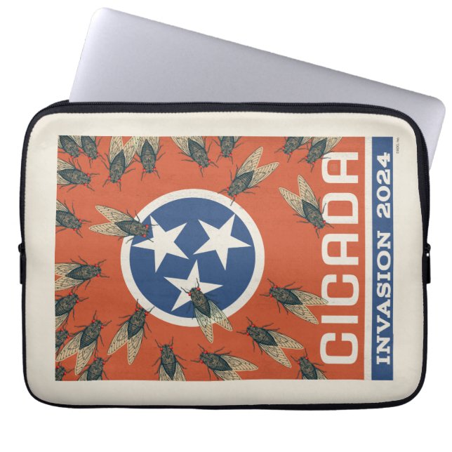 Funda Para Portátil Invasión de Bandera Tennessee Cicada (Frente)