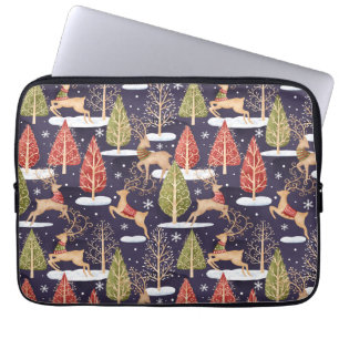 Funda Para Portátil Invierno de los renos singulares de Woodland
