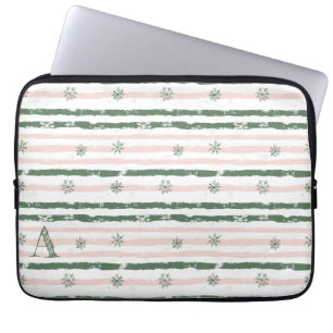 Funda Para Portátil Invierno verde inicial personalizado