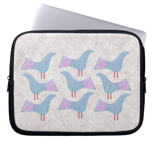 Funda para portátil Ipad de pájaros azules funky (Frente)