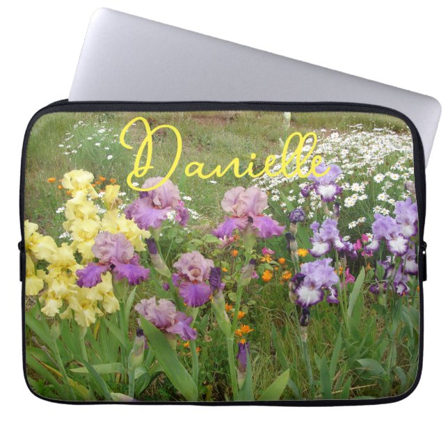 Funda Para Portátil Iris irises floral Flores de algodón Aniversario d (Frente)