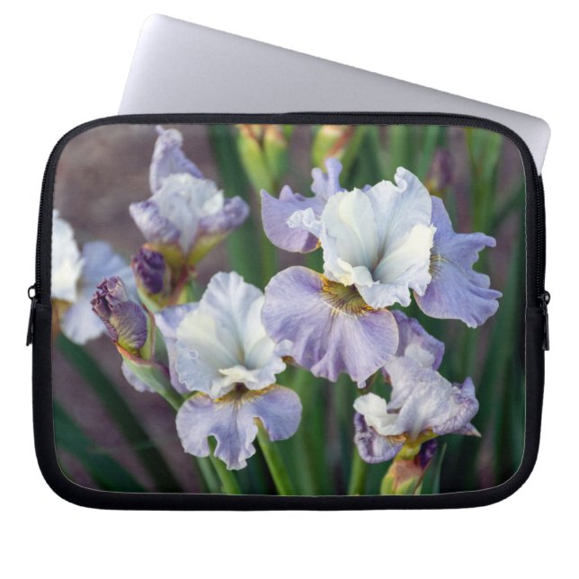 Funda Para Portátil Iris morado y primavera blanca (Frente)