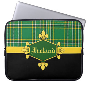 Funda Para Portátil Irlandés National Tartán, Personalizar con nombre
