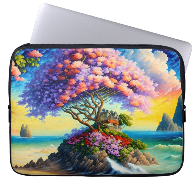 Funda Para Portátil Isla escondida en el océano (Frente)