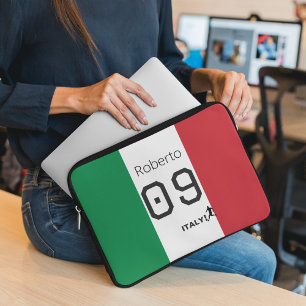 Funda Para Portátil Italia Nacional Fútbol Tricolor Personalizado