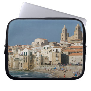 Funda Para Portátil Italia, Sicilia, Cefalù, vista de la ciudad con Du