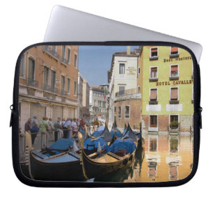 Funda Para Portátil Italia, Venecia, góndolas amarradas a lo largo del