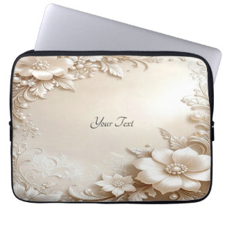 Funda Para Portátil Ivory Flowers Laptop Sleeve