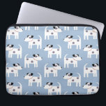 Funda Para Portátil Jack Russell Terrier Dog Blue<br><div class="desc">Un patrón de perro lindo pero agitado Jack Russell Terrier en un fondo azul. Estos encantadores cachorros también son conocidos como Parson Russell Terriers.</div>