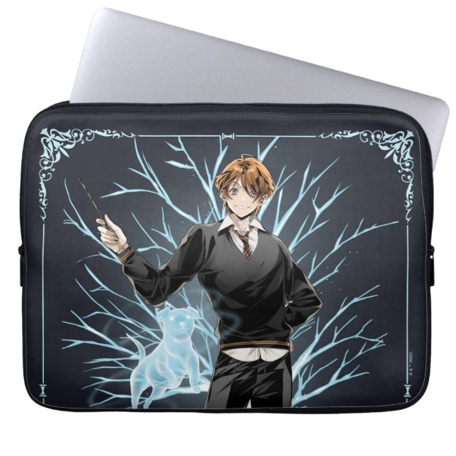 Funda Para Portátil Jack Russell Terrier Patronus de Anime Ron Weasley (Frente)
