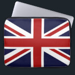 Funda Para Portátil Jack Union<br><div class="desc">Una manga patriótica roja,  blanca y azul Union Jack British FLAG diseño. Bandera de Gran Bretaña Reino Unido</div>