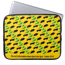 JAMAICA Psalm 33:12 Blessed Nation Yellow Laptop