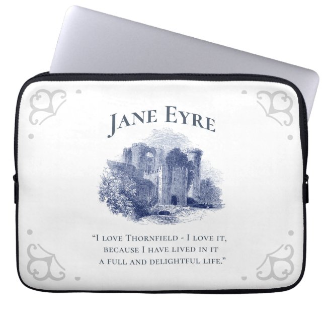 Funda Para Portátil Jane Eyre - Amo Thornfield - Castillo (Frente)