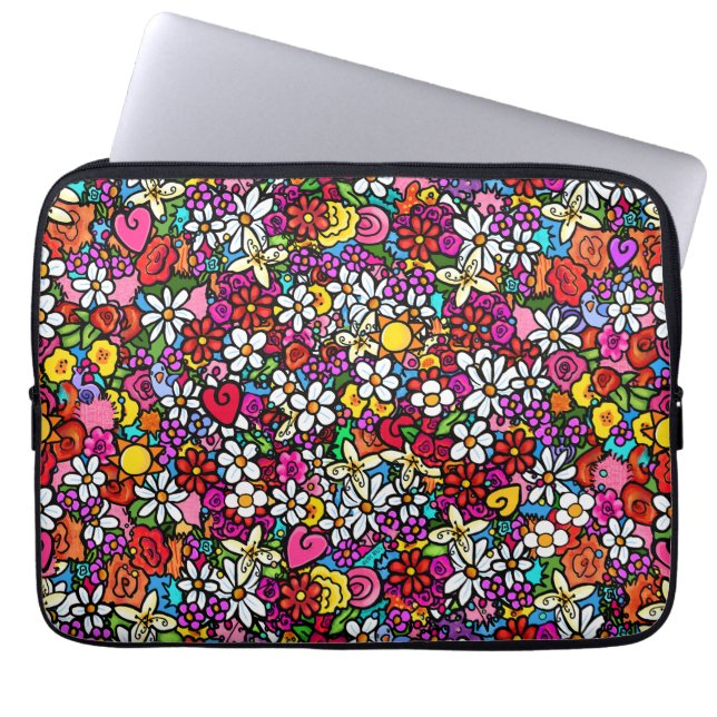 Funda Para Portátil Jardín alegre (Frente)