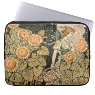 Funda Para Portátil Jardín Art Nouveau de girasoles Mujer Grasset