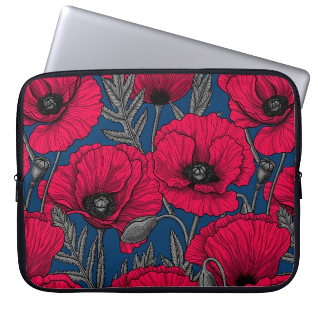Funda Para Portátil Jardín de adormidera nocturno (Frente)