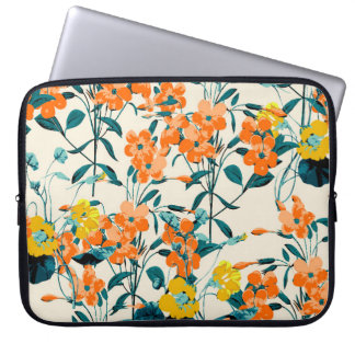 Funda Para Portátil Jardín de flores. Pequeñas flores y ramas cortas