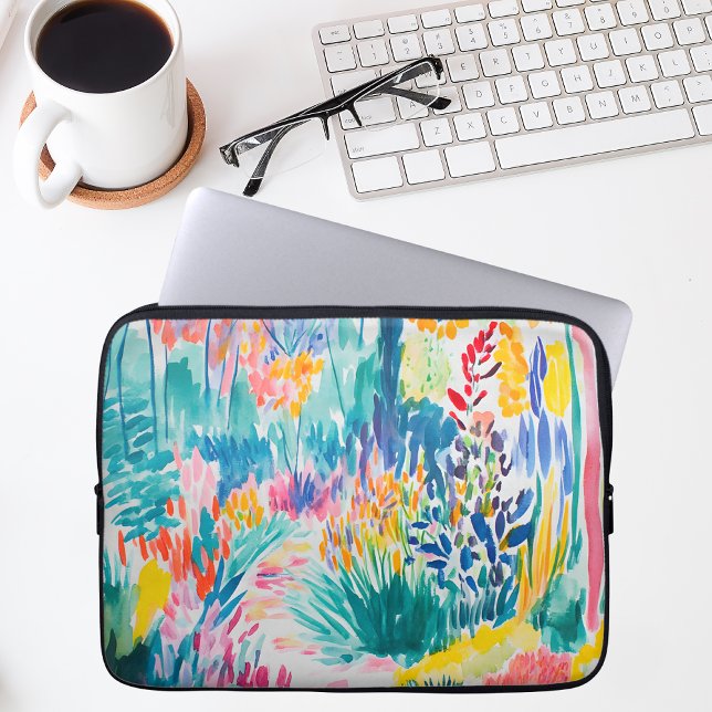Funda Para Portátil Jardín de flores silvestres abstracto boho (Subido por el creador)