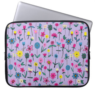 Funda Para Portátil Jardín de flores silvestres de lilas para niños