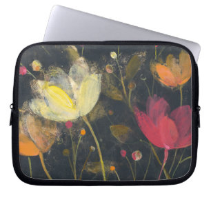 Funda Para Portátil Jardín del claro de luna en negro