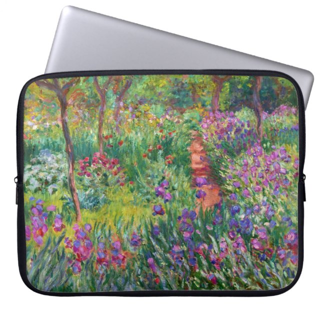 Funda Para Portátil Jardín Monet Iris en la manga Giverny para portáti (Frente)