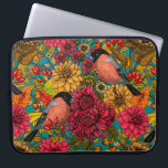 Funda Para Portátil Jardín otoñal 3<br><div class="desc">Patrón de otoño dibujado a mano con aletas,  dalia y flores de crisantemo,  varias bayas,  hojas y bichos</div>