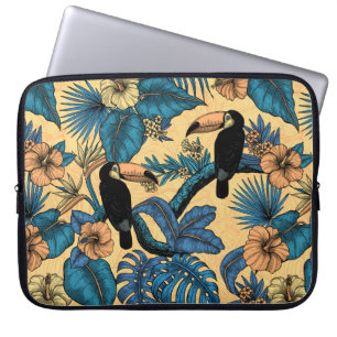 Funda Para Portátil Jardín táctil en amarillo y azul