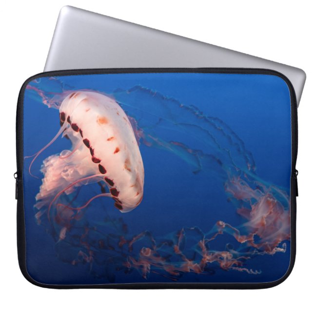 FUNDA PARA PORTÁTIL JELLYFISH BLANCO Y NARANJA (Frente)