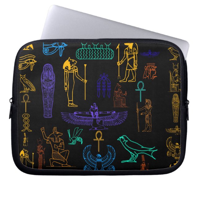 Funda Para Portátil Jeroglíficos y símbolos de la Antigua Egipto (Frente)