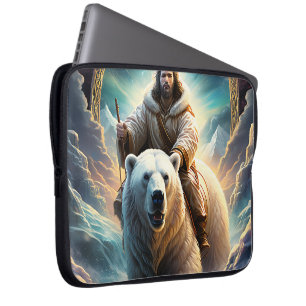Funda Para Portátil Jesús en un oso polar