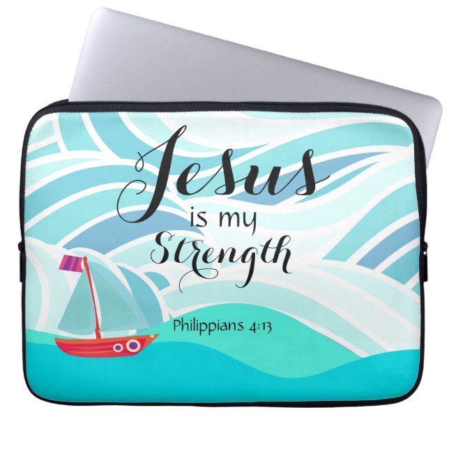 Funda Para Portátil Jesús es mi Fuerza (Frente)