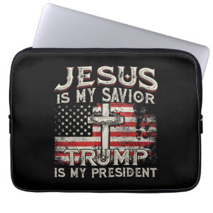 Funda Para Portátil Jesús Es Mi Salvador Trump Es Mi Presidente Americ