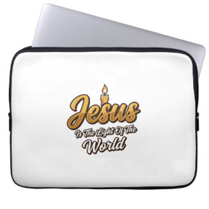 Funda Para Portátil Jesús Luz del Mundo Vela Cristiana Vector_1