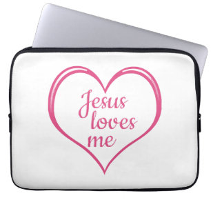 Funda Para Portátil JESÚS ME AMA en el Corazón