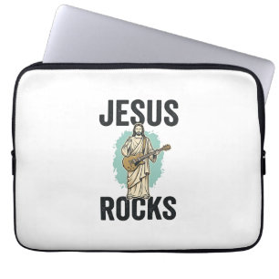 Funda Para Portátil Jesús Rocks Guitar Grabado Cristiano Vintage Des