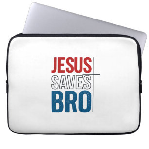 Funda Para Portátil Jesús salva diseño de tipografía cristiana para ca