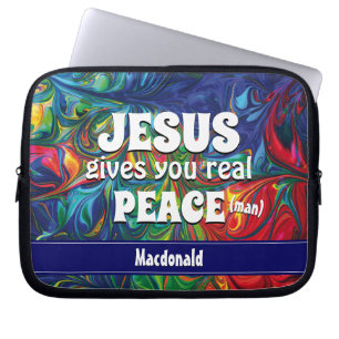Funda Para Portátil JESÚS TE DA UNA PAZ REAL (HOMBRE) cristiana