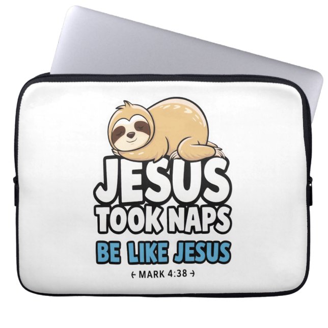Funda Para Portátil Jesús Tomó Napas, Divertida Lema (Frente)