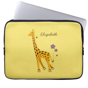 Funda Para Portátil Jirafa linda amarilla conocida de encargo del