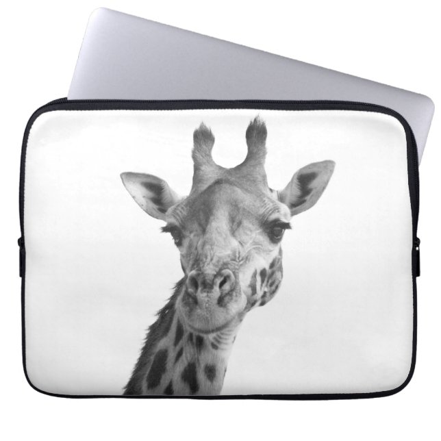 Funda Para Portátil Jirafa negra y blanca (Frente)