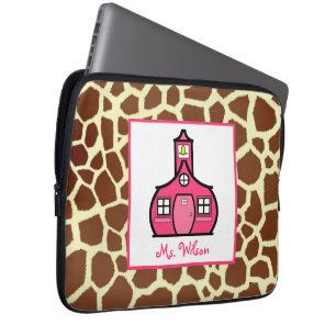Funda Para Portátil Jirafa y bolso rosado de la electrónica para los