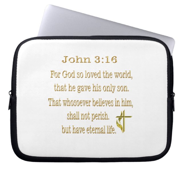 Funda Para Portátil John 3:16 artículos (Frente)