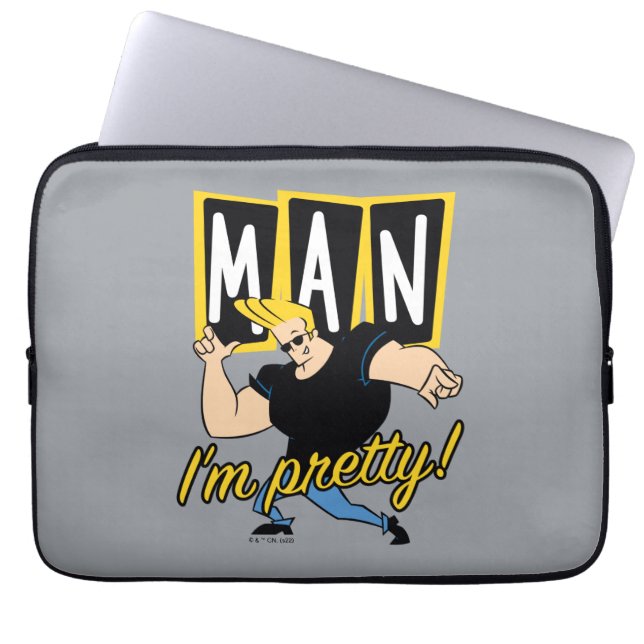 Funda Para Portátil Johnny Bravo - Hombre, soy Bonito (Frente)