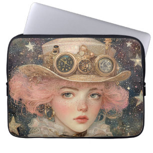 Funda Para Portátil Joven adulta de Steampunk, de origen rosado