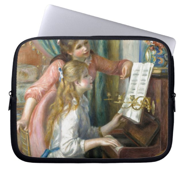 Funda Para Portátil Jóvenes Chicas en Piano - Pierre Renoir (Frente)